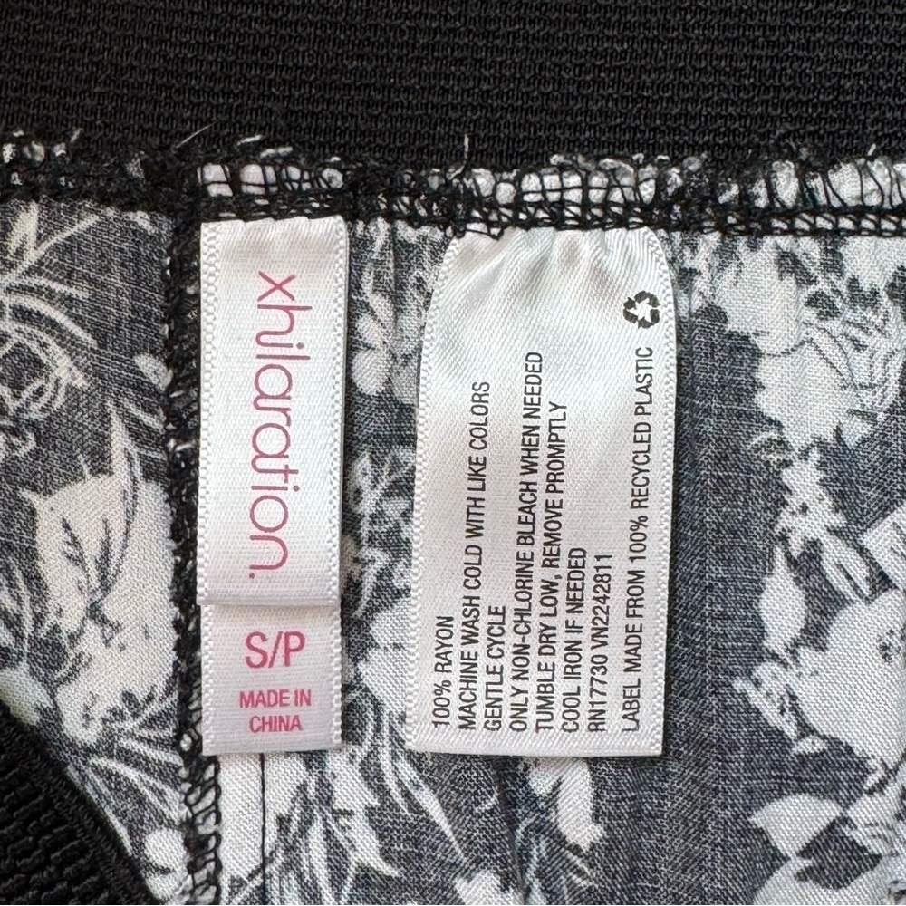 Xhilaration Black White High Waist Wide Leg Boho Pants Size S - Picture 6 of 7